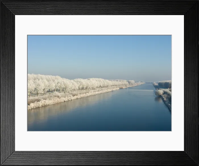 Framed Print : Winter landschap Oostvaardersplassen, Nederland