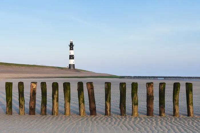 Framed Print : Beach at Breskens in spring