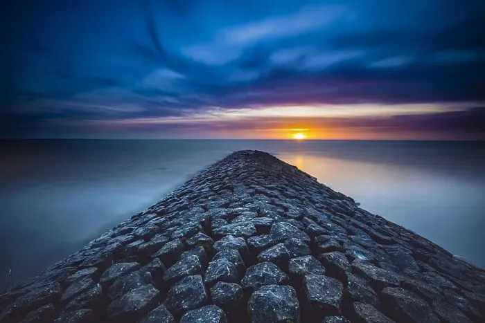 Framed Print : Breakwater at Hindeloopen