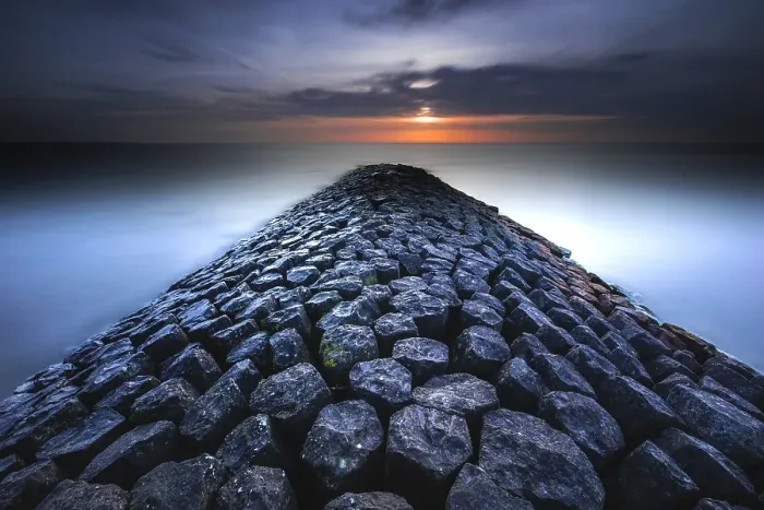 Framed Print : Breakwater at Hindeloopen