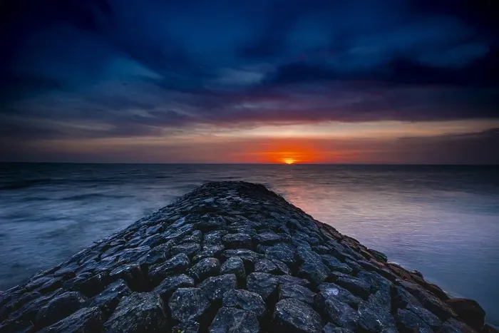 Framed Print : Breakwater at Hindeloopen