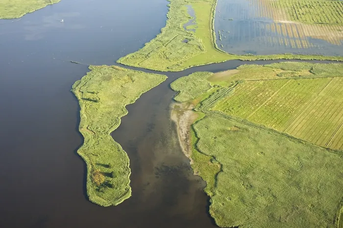 Framed Print : Friesland. Luchtfoto van de Lauwersmeer; Aerial photo of Lauwersmeer