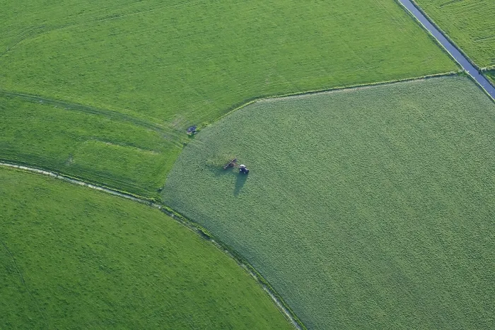 Framed Print : Friesland. Luchtfoto van boerenland in Friesland; Aerial photo of rural