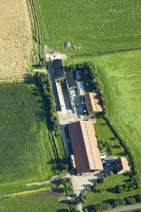 Framed Print : Friesland. Luchtfoto van boerenland in Friesland; Aerial photo of rural