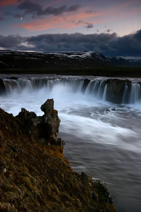 Framed Print : Godafoss. Watervallen bij Godafoss; Waterfalls at Godafoss