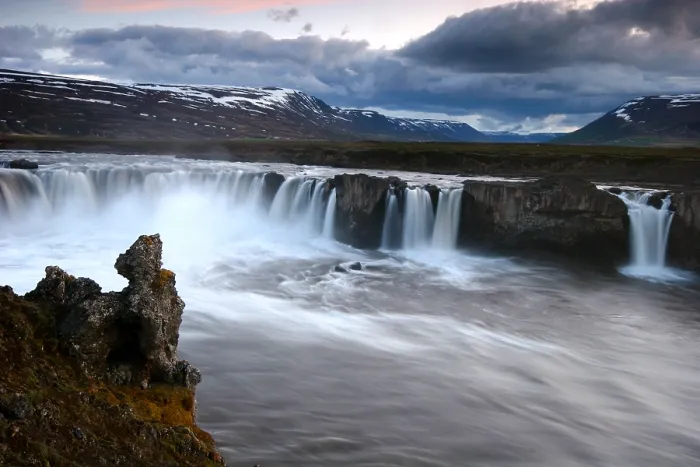 Framed Print : Godafoss. Watervallen bij Godafoss; Waterfalls at Godafoss