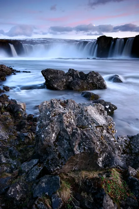 Framed Print : Godafoss. Watervallen bij Godafoss; Waterfalls at Godafoss