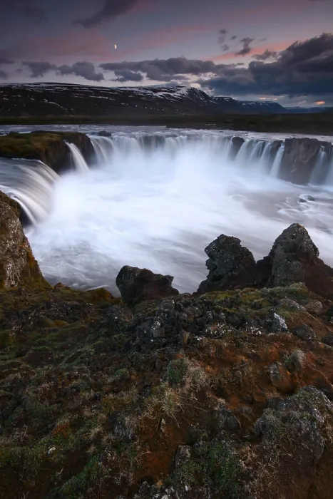 Framed Print : Godafoss. Watervallen bij Godafoss; Waterfalls at Godafoss