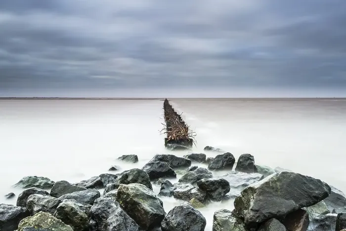Framed Print : Mudflats at Holwerd