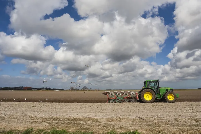 Framed Print : Tractor at Texel