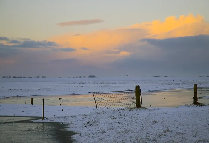 Framed Print : Winter in de Lauwers; Winter at the Lauwersmeer