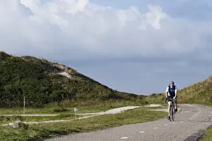 Recreant Prints: Cyclist in dunes