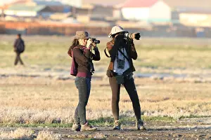 2014 Prints: Female birdwatchers in Mongolia