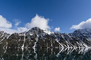 Norway Prints: Mountains reflect in Krossfjorden waters