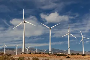 California Prints: Rows of windmills on a wind farm